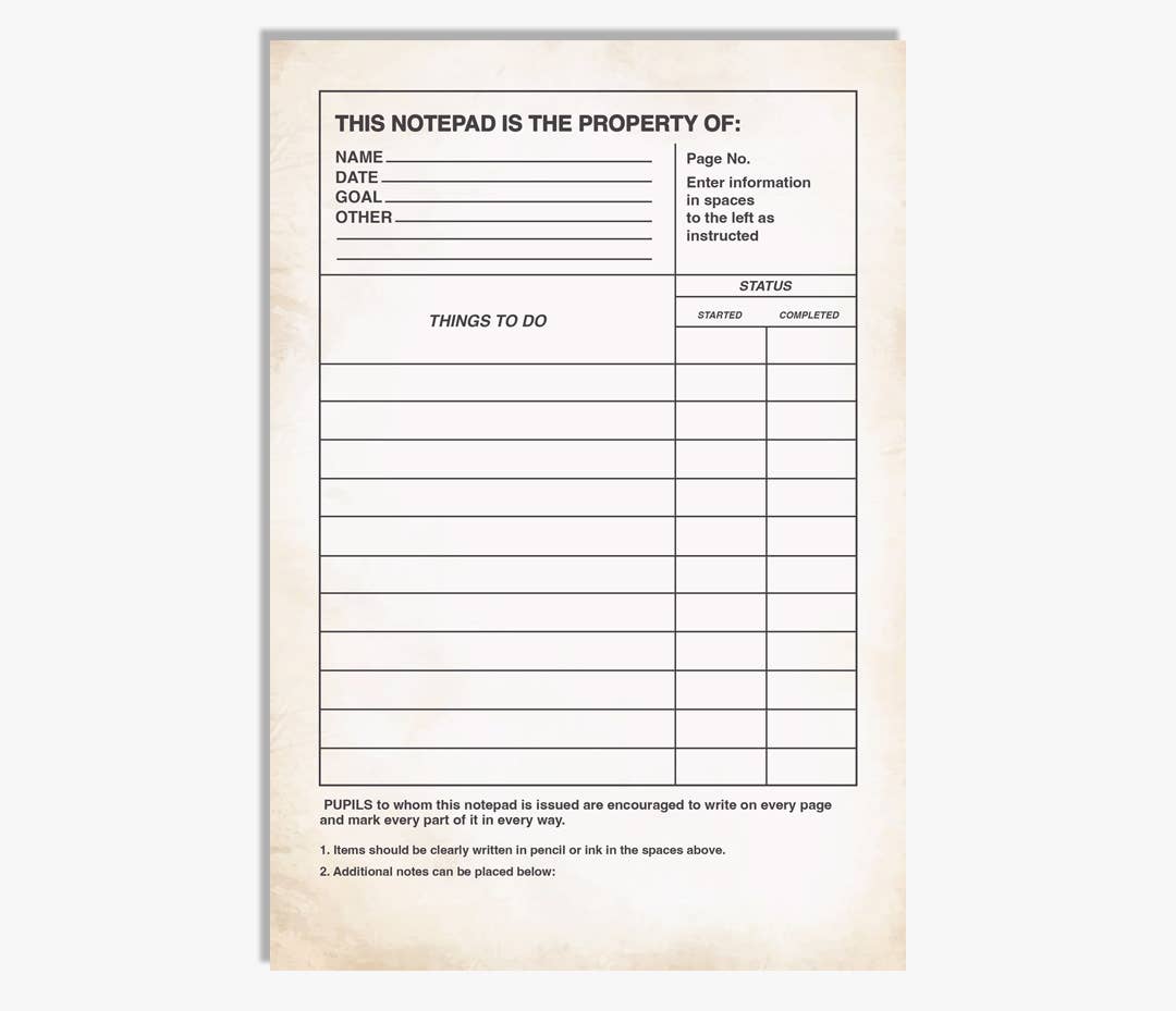 Textbook To-Do Notepad