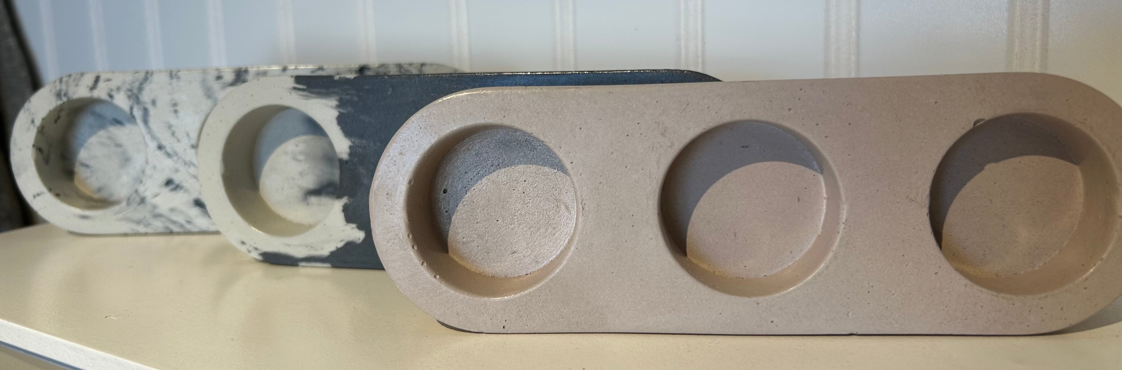 Concrete Trio Blush Tea Light-Blush : One