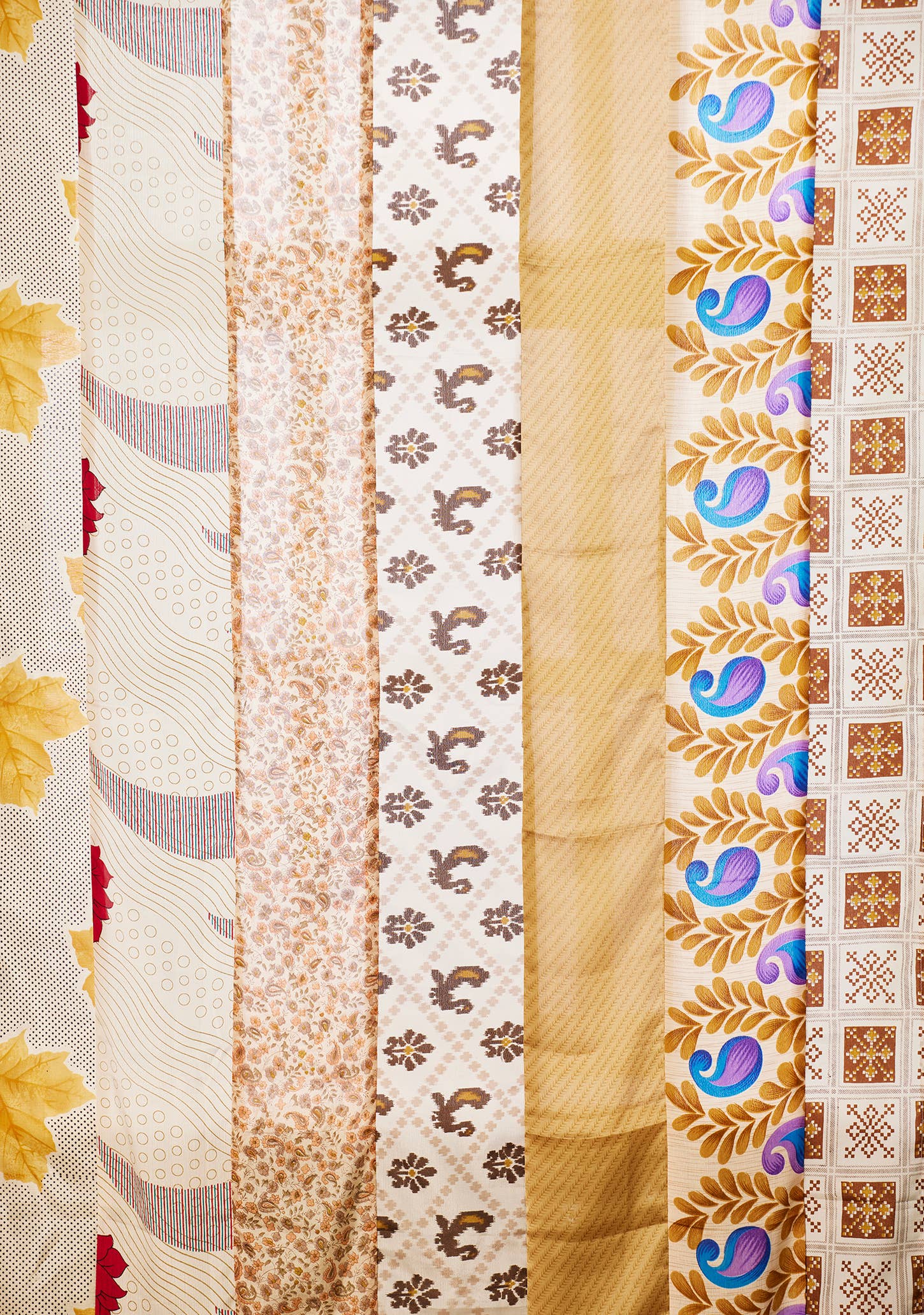 Recycled Sari Curtain Panel - White