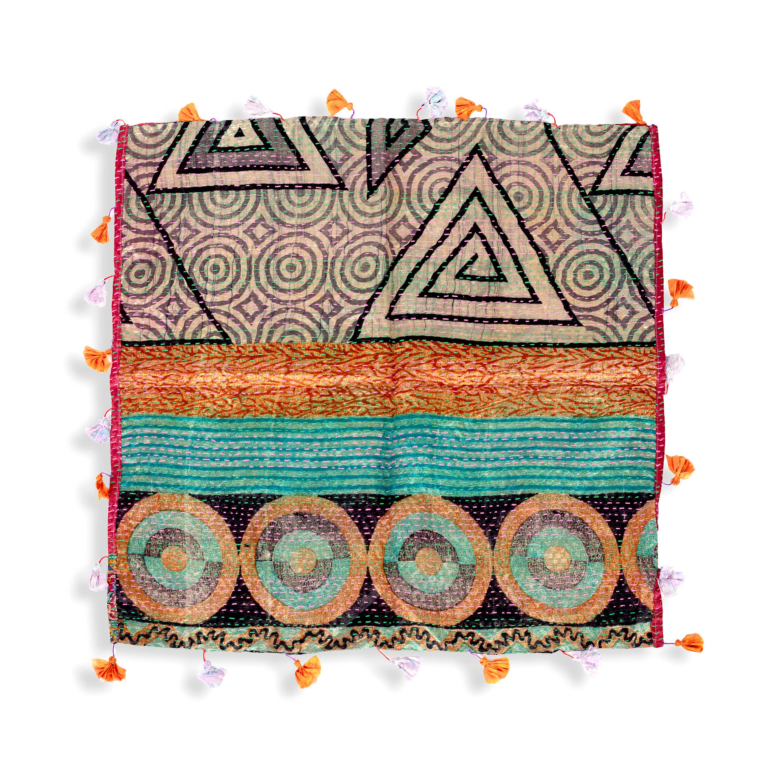 Silk Kantha Square Scarves