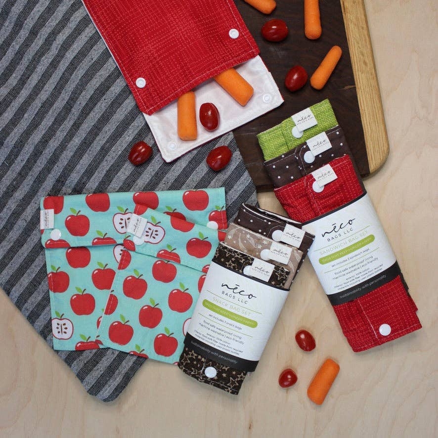 Food Bag Sets Picnic Snack and Sandwich Bags - Flora Verde