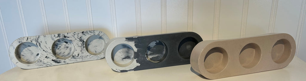 Concrete Trio Blush Tea Light-Blush : One