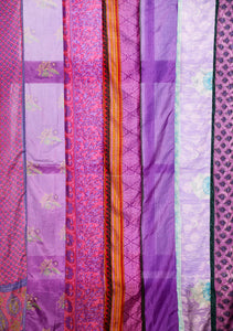 Recycled Sari Curtain Panel - Purple