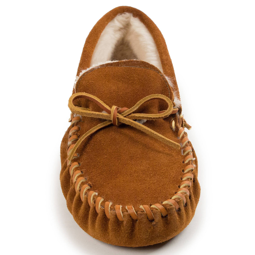 Men's Cozy Suede Faux Fur Lined Softsole Moccasin Slipper
