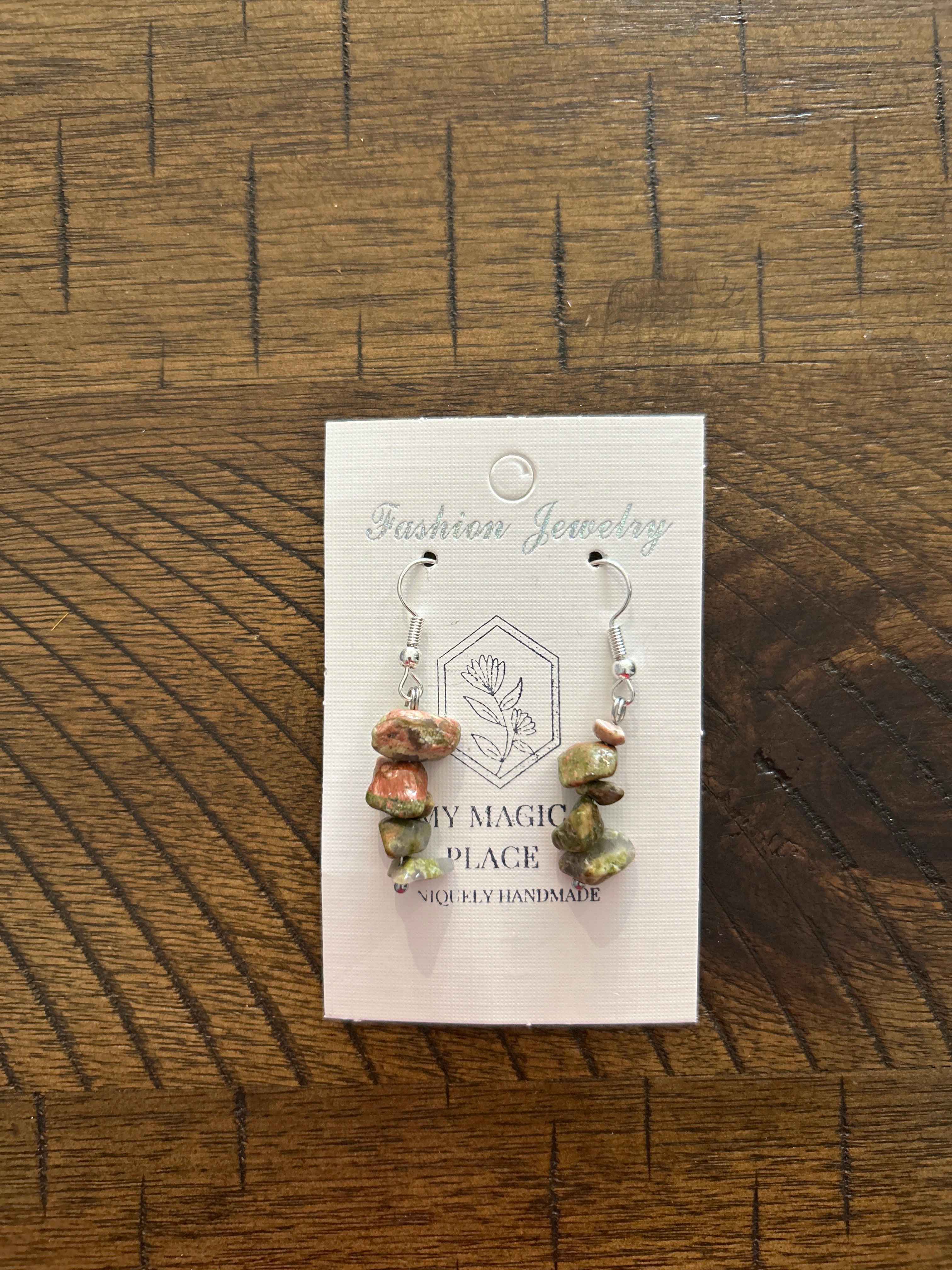 Crystal Earrings ,Stacked Stone Drop Earrings Bohemian Style