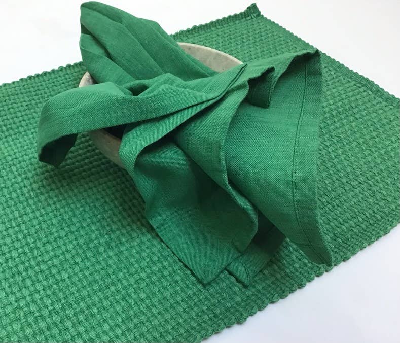 Tablemats Woven Homespun Solid Kelly Green