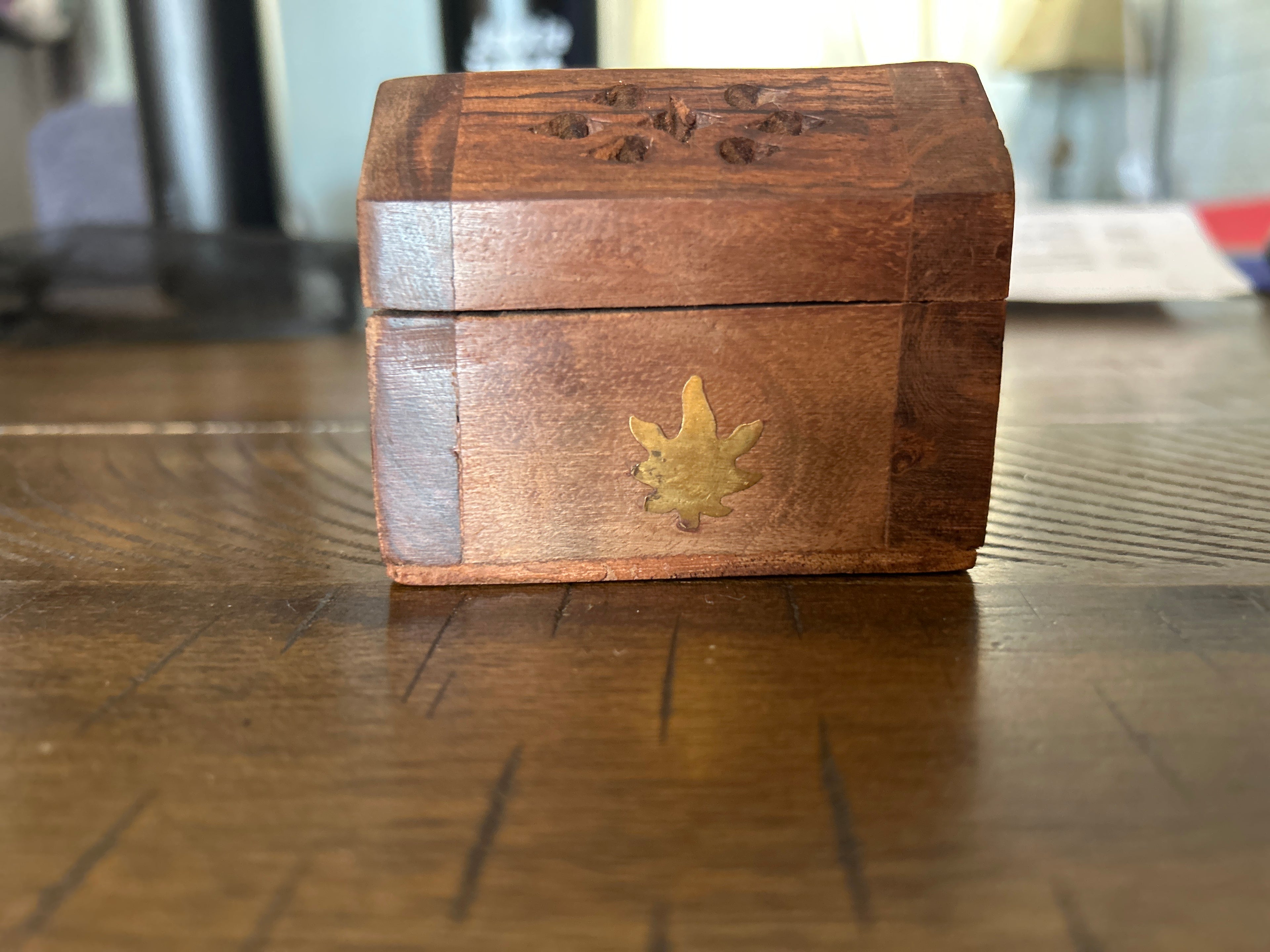 Wooden Coffin Box Small 3", Incense Burner, Altar Cone Incense Burner