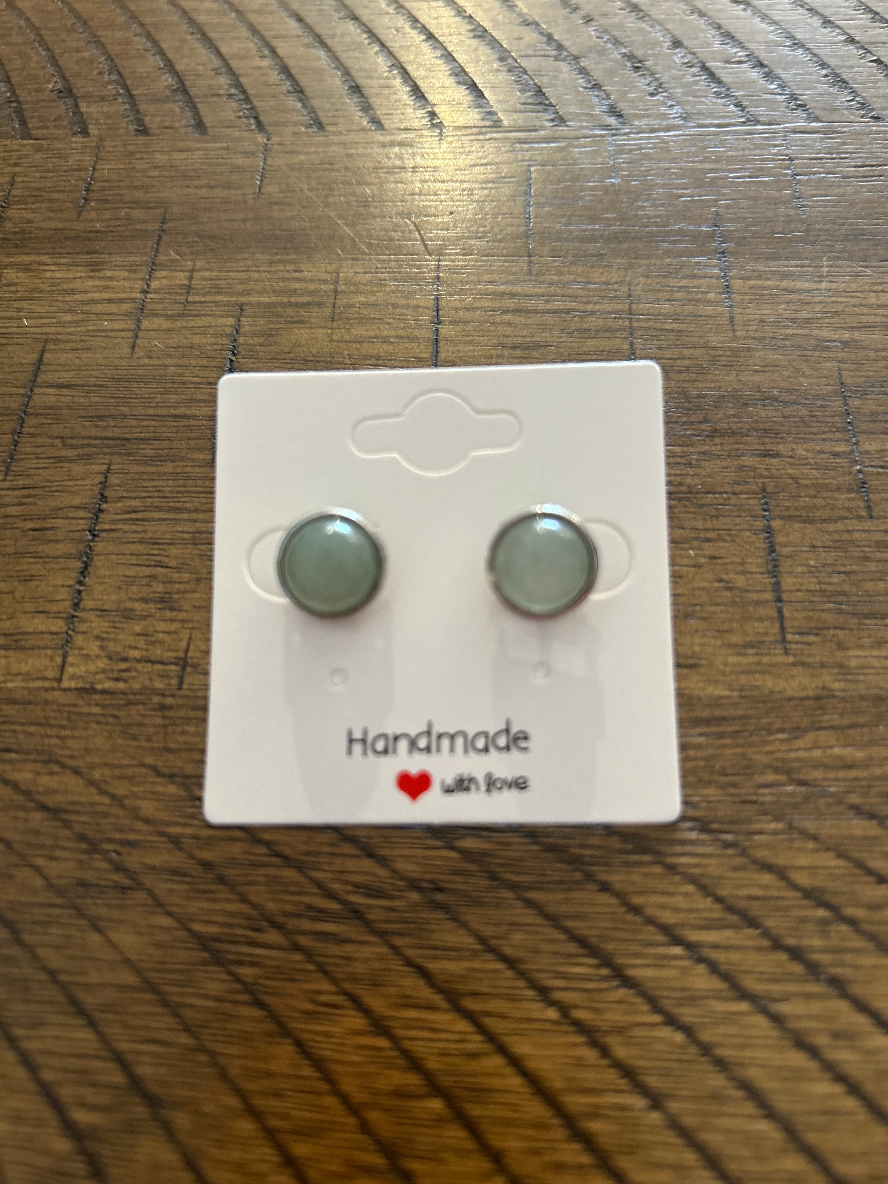 Stud Earrings, with Brass Findings, Half Round, Crystal Stud