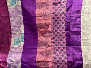 Recycled Sari Curtain Panel - Purple