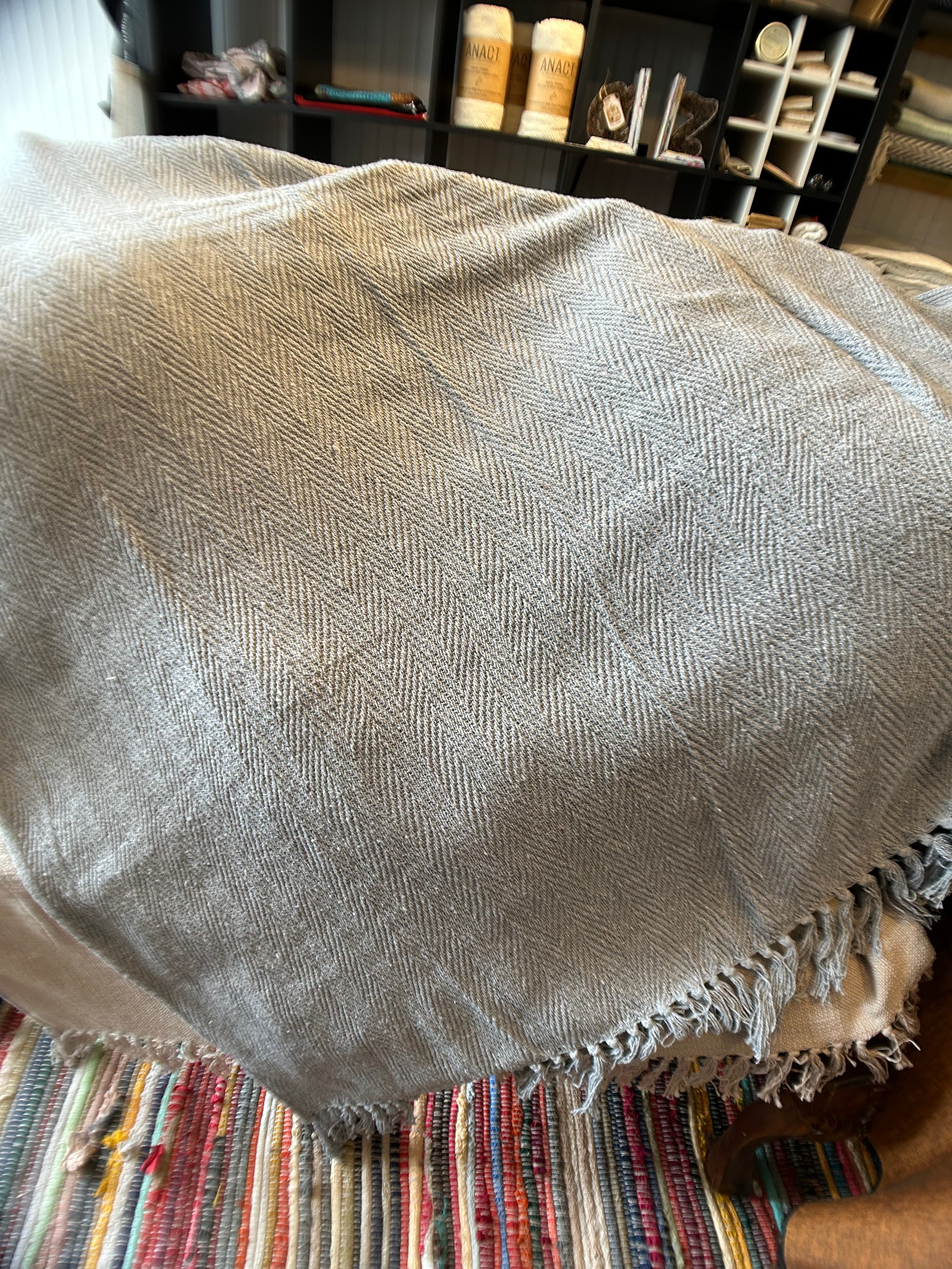 Cotton Herringbone Throw Blanket - 50 x 70 - Color Options