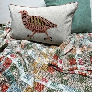 Throw Woven 60X80" Magic Weave Green Natural tones