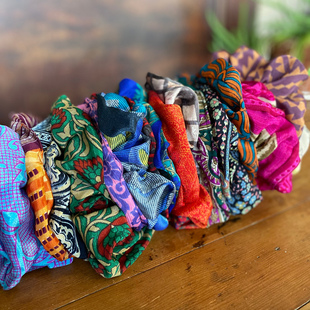 Repurposed Silk Scrunchie | Made From Upcycled Silk Scraps