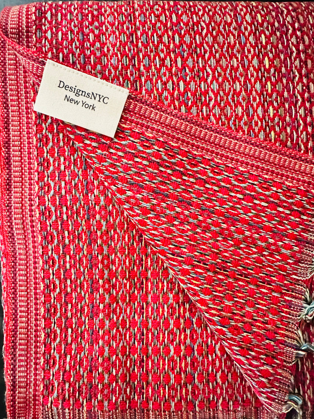 Oversized Turkish Cotton Throw Blanket, Burgundy