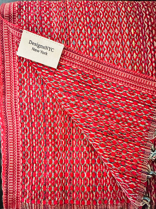 Oversized Turkish Cotton Throw Blanket, Burgundy