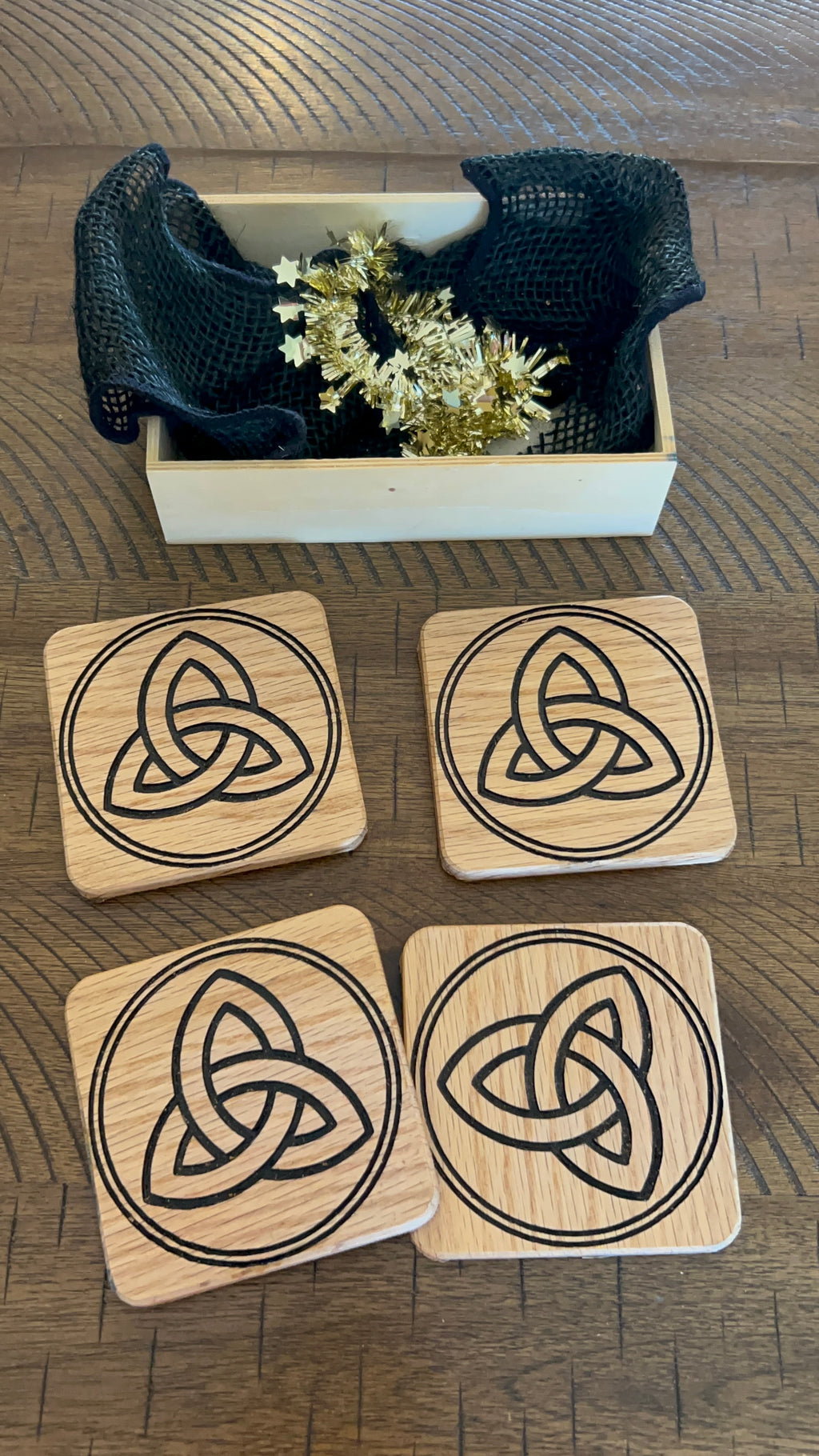 Recycled White Oak Coaster Set
