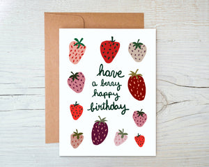 Strawberry Pun Birthday - Have a Berry Happy Birthday