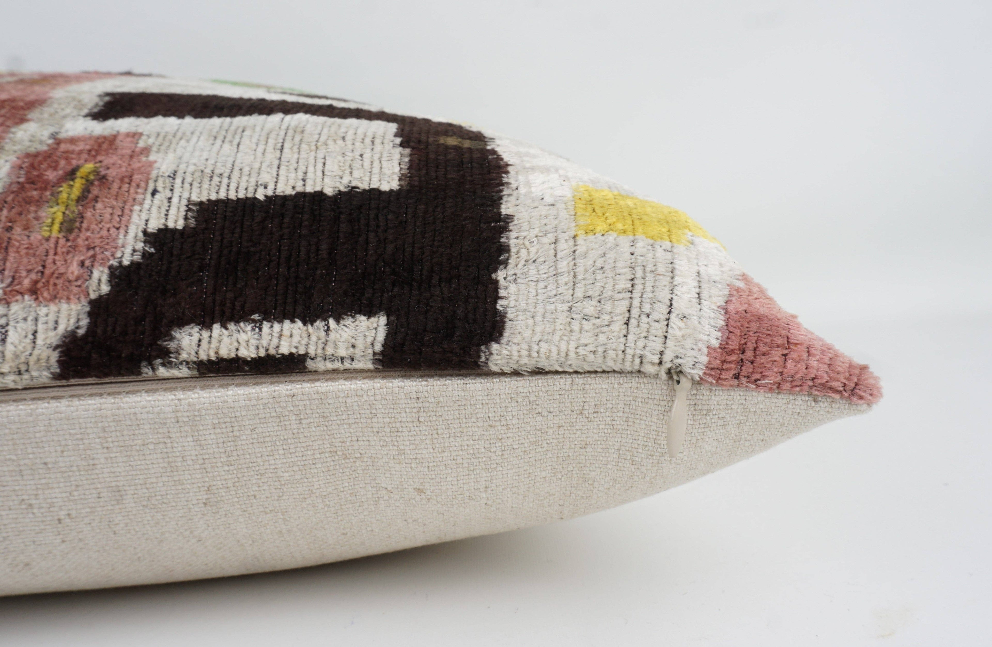 HANDMADE- IKAT SILK/VELVET PILLOWCASE 20"x20"