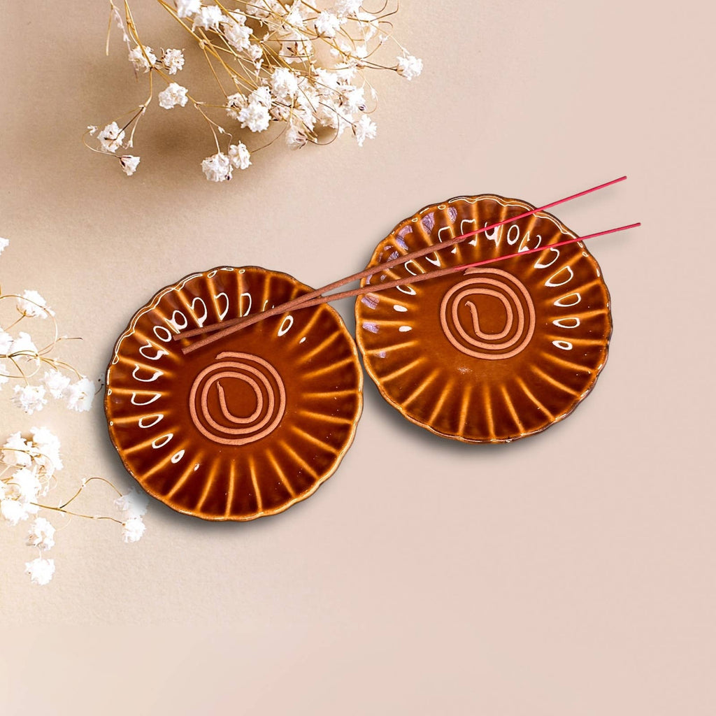 Incense Dish Cone Holder, Japanese Ceramic