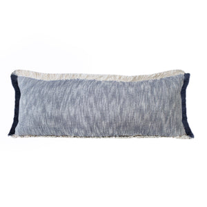 Two-Tone Fringe Woven Throw Pillow