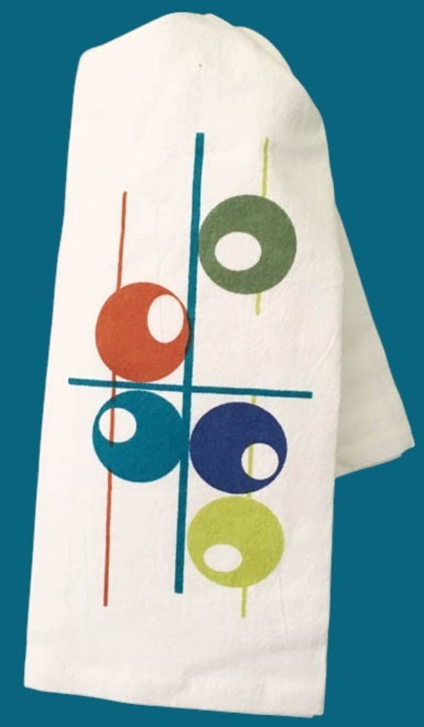 Atomic Circles Mid-Century Flour Sack Tea Towel