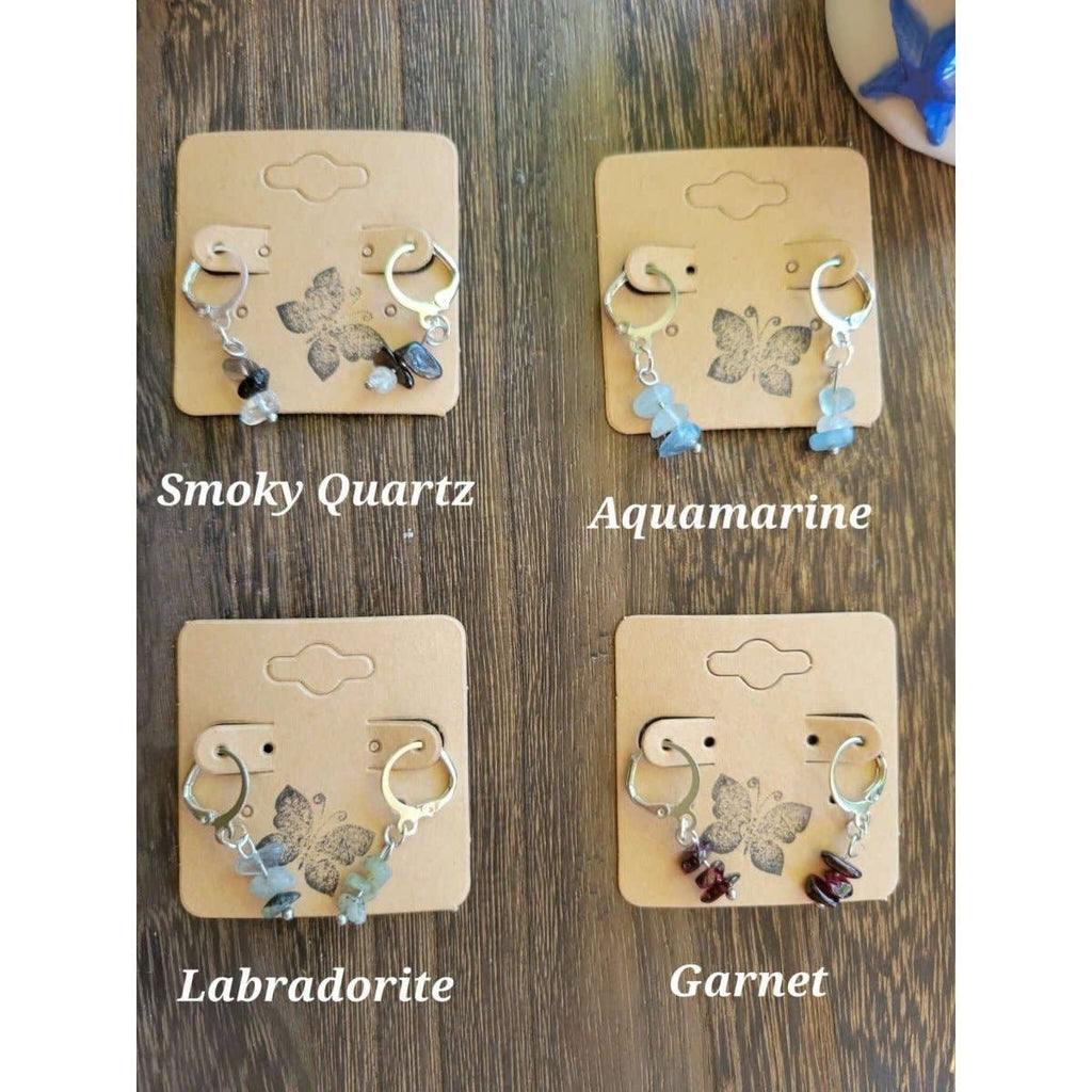 Small Crystal Earrings ,Stacked Stone Drop Earrings