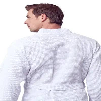 Waffle Kimono Spa Bathrobe for Men -  Absorbent, Lightweight