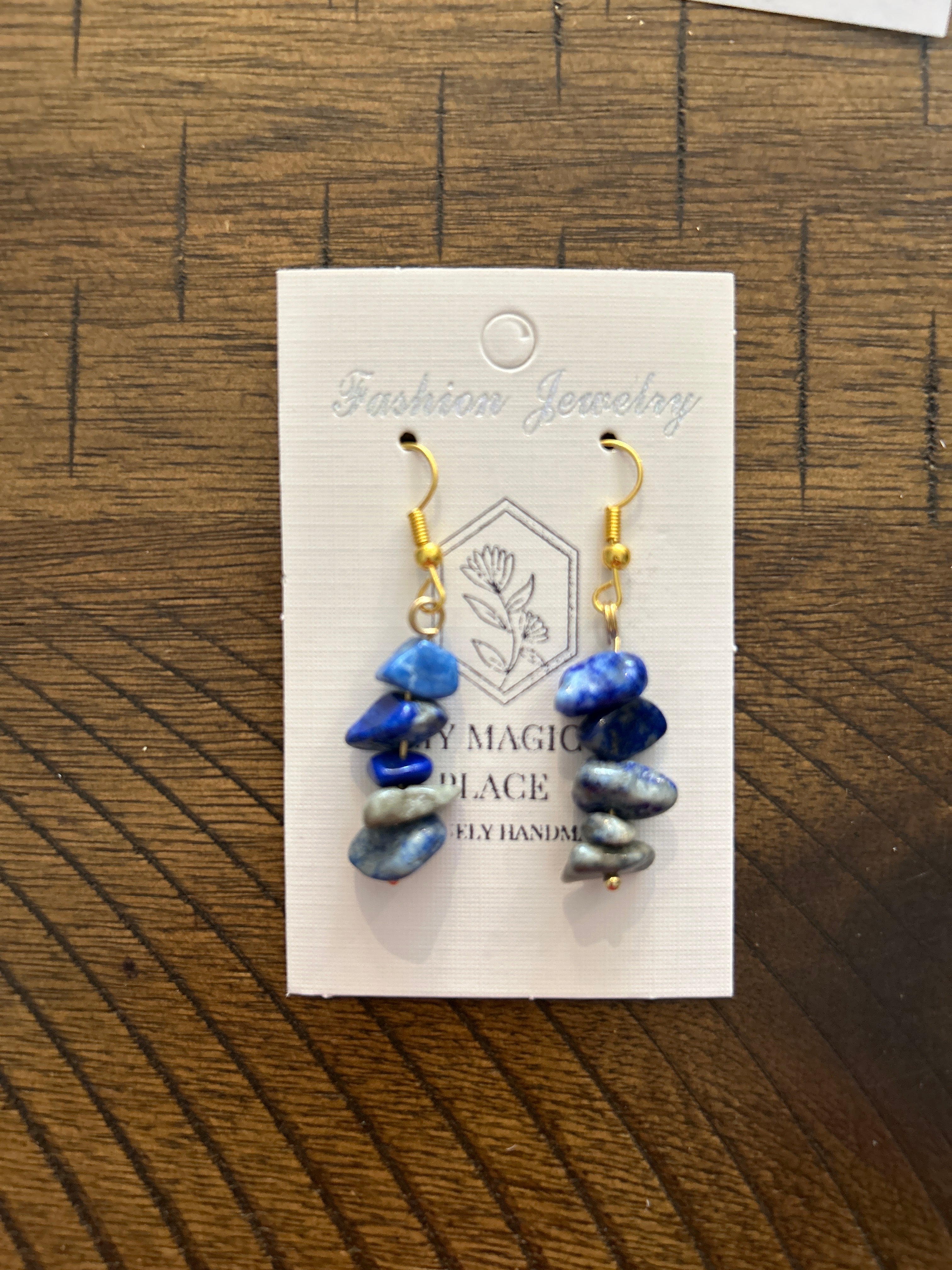 Crystal Earrings ,Stacked Stone Drop Earrings Bohemian Style