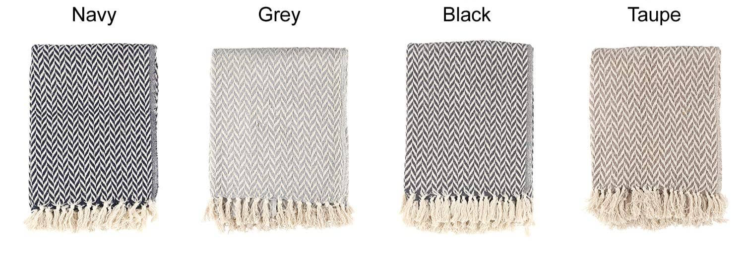 Patterned Cotton Throw Blanket - 50 x 70 - Style Options