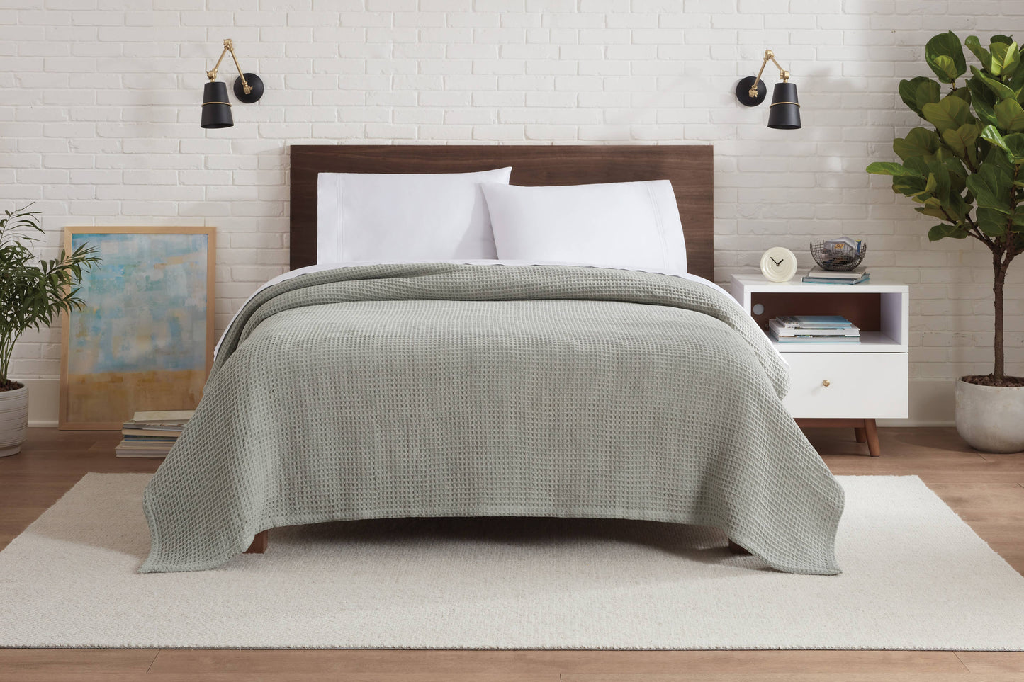 Waffle Weave Luxury Bed Blankets, Soft, Size & Color Options