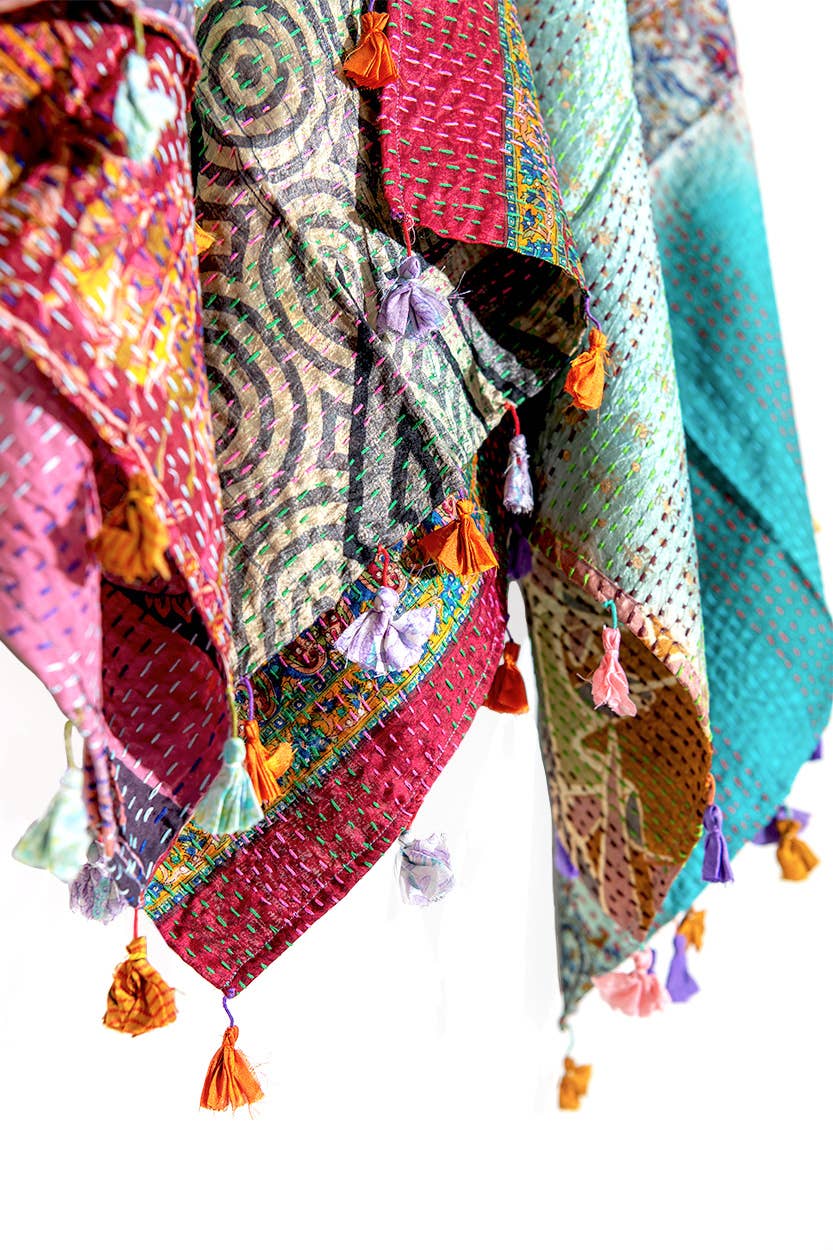 Silk Kantha Square Scarves