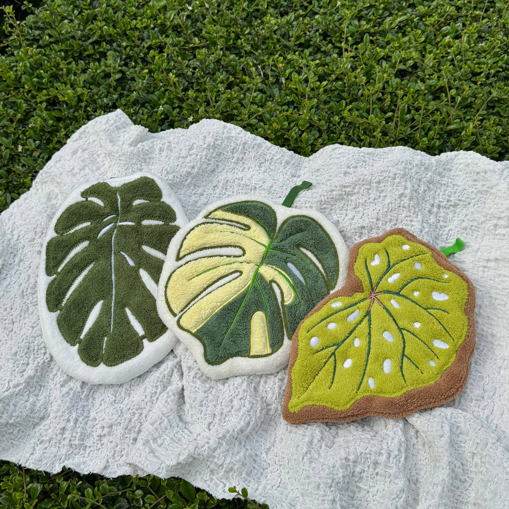 Variegated Monstera Leaf - Hanging Hand Towel