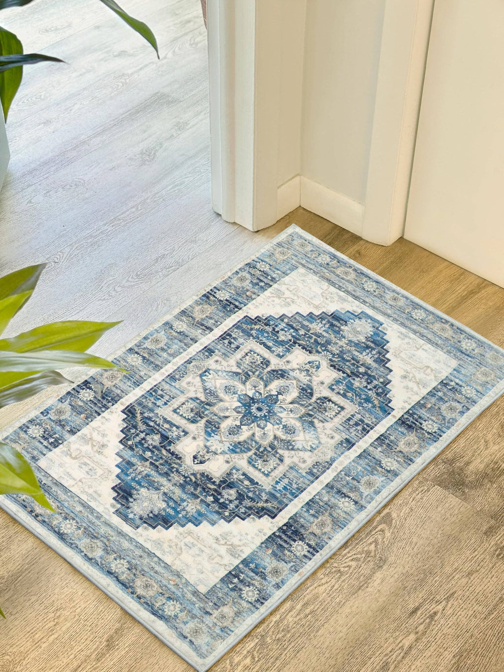 Area Rug Washable Non Slip Rubber Backing Boho Foldable Rugs