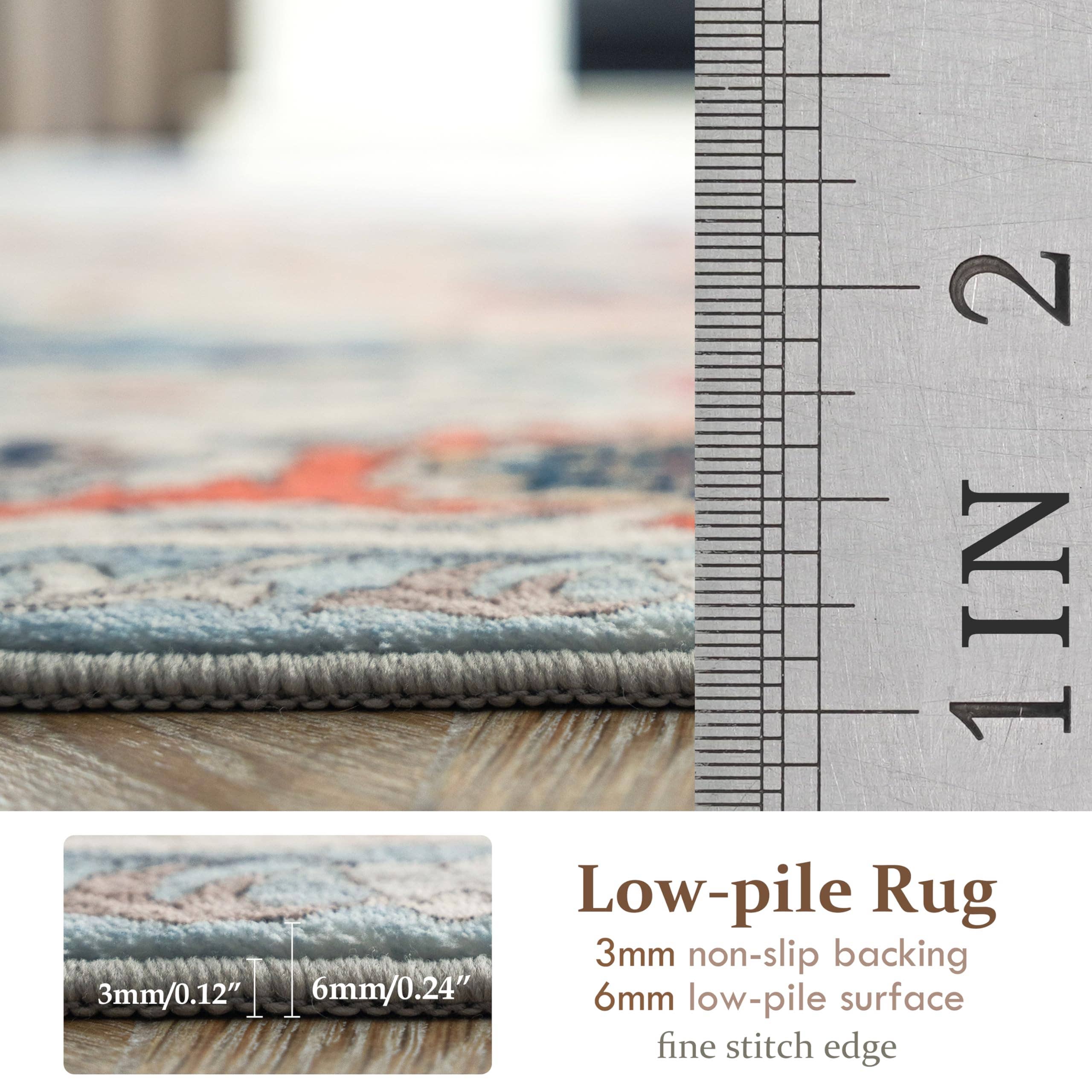 Area Rug Washable Non Slip Rubber Backing Boho Foldable Rugs