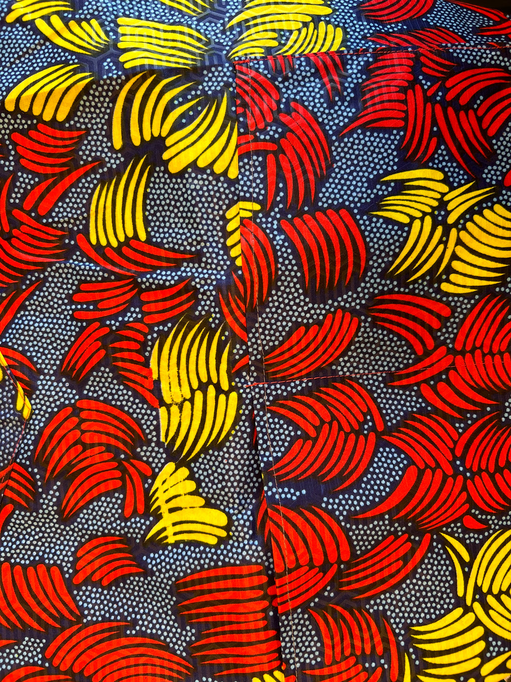 African Fabric Bold Print Apron close up