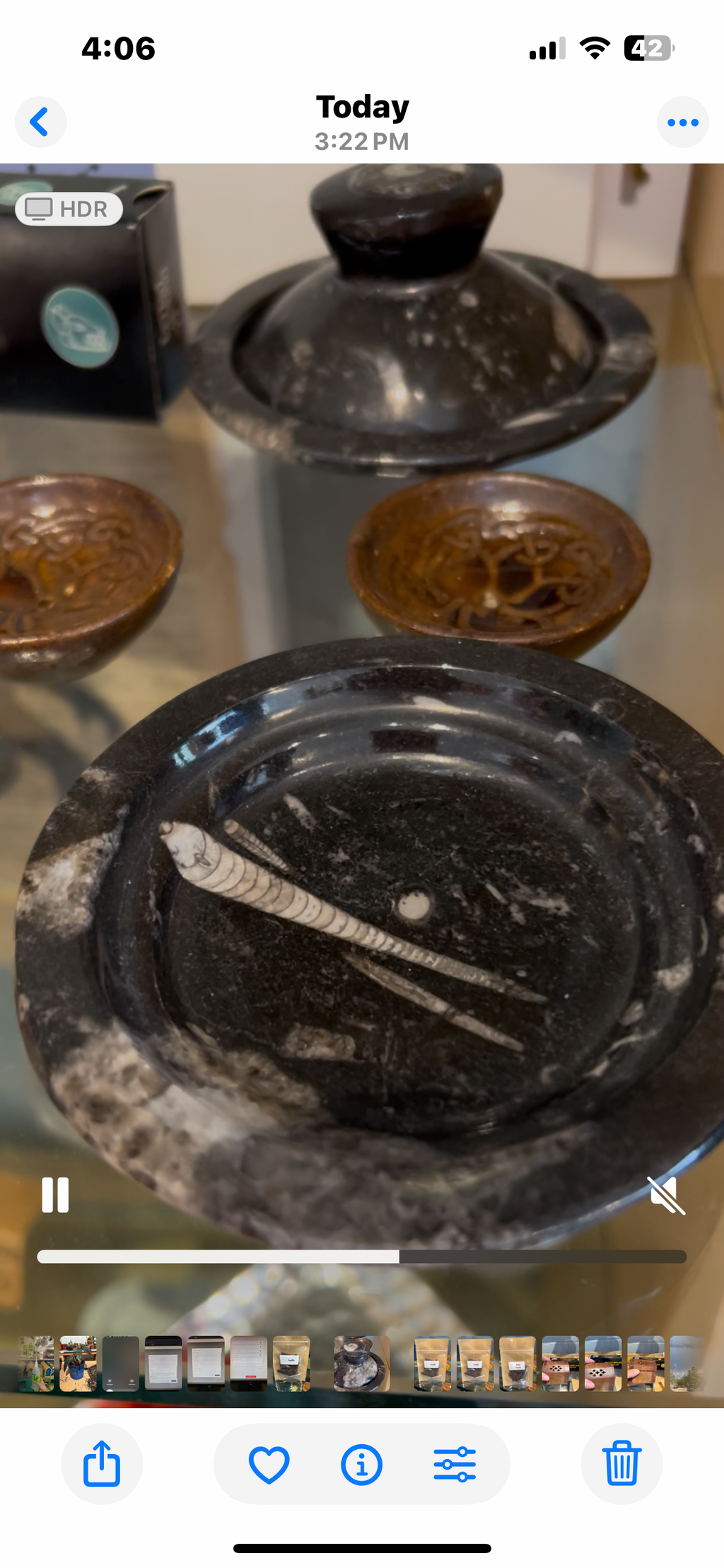 Incense Fossil Jar-Black : One