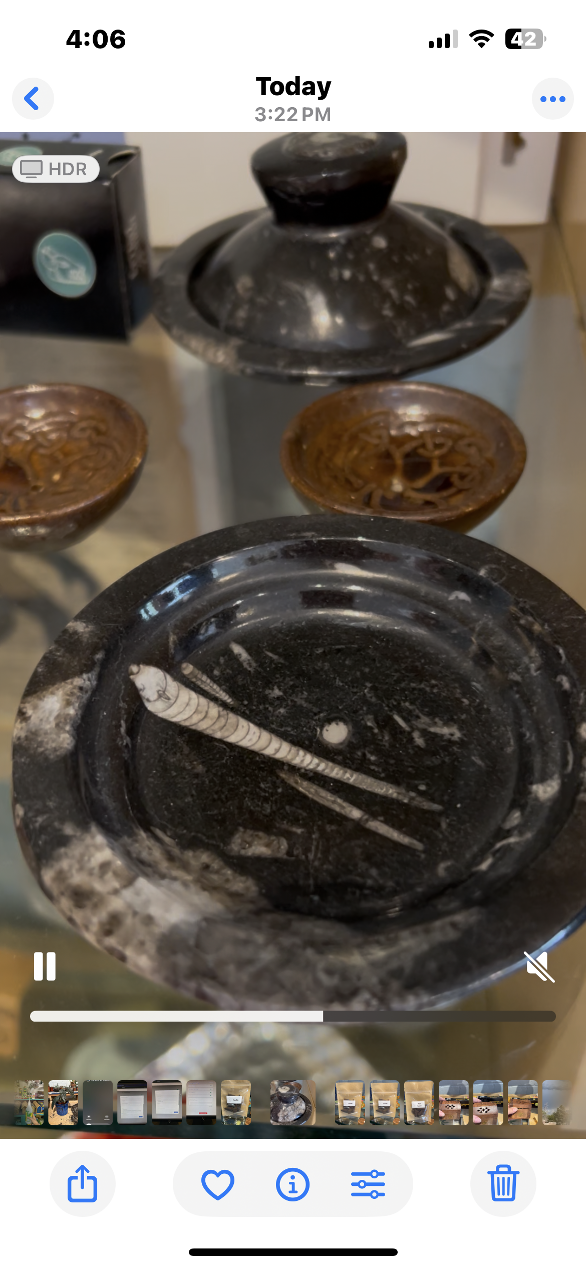 Incense Fossil Jar-Black : One