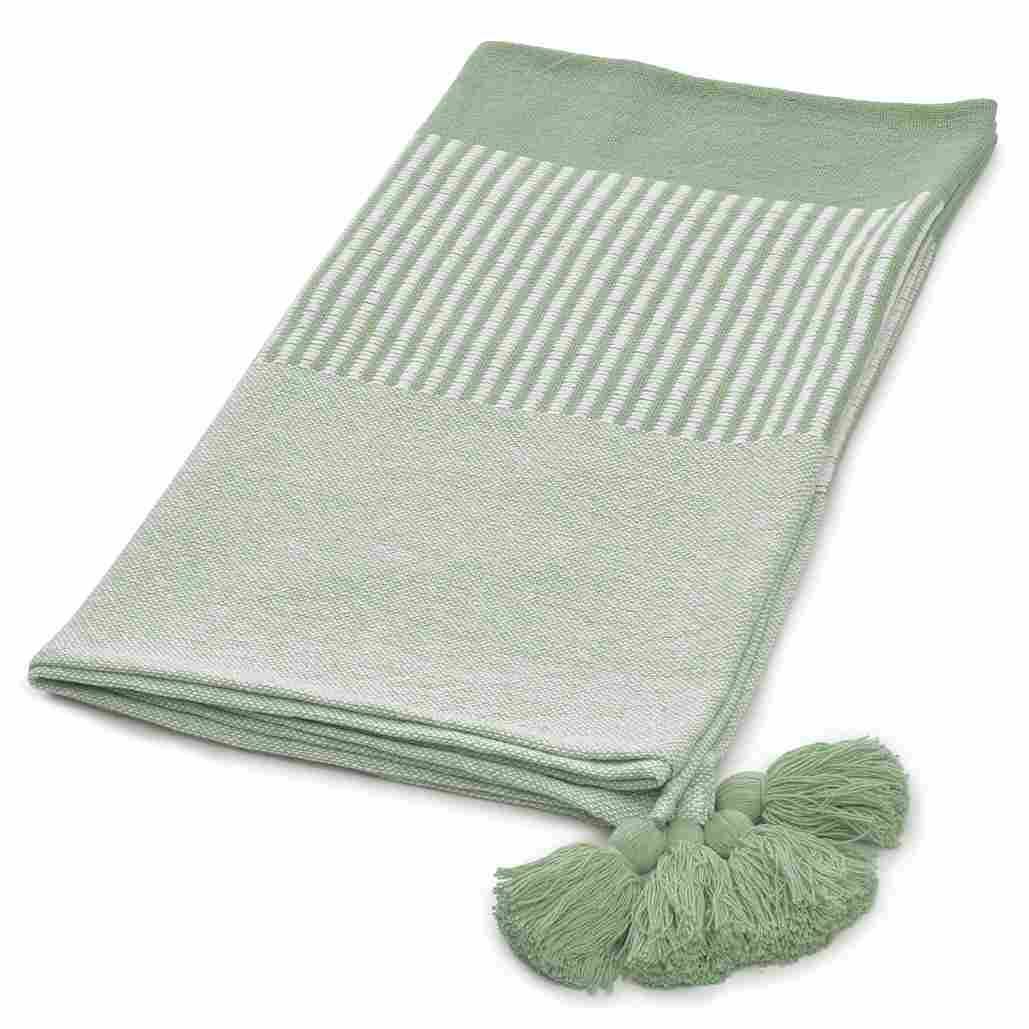 Ragni Striped Hand-Woven Organic Cotton Throw Blanket