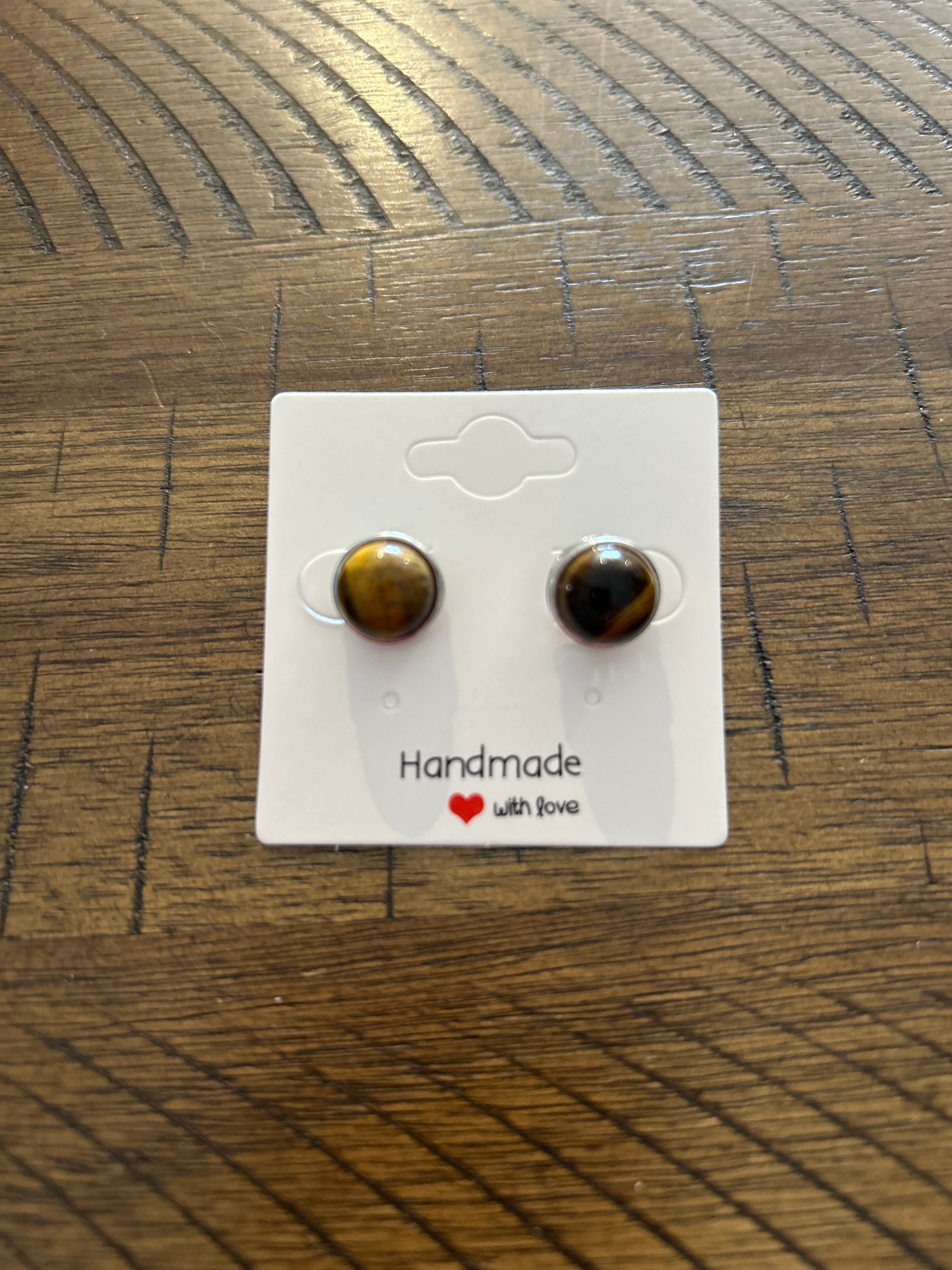 Stud Earrings, with Brass Findings, Half Round, Crystal Stud