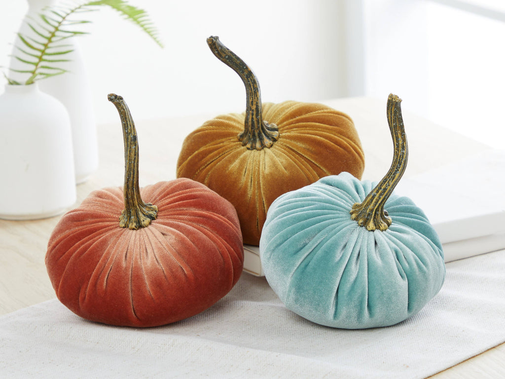 Pumpkin Small  Velvet Fall Decor Gift for New Apartment Best