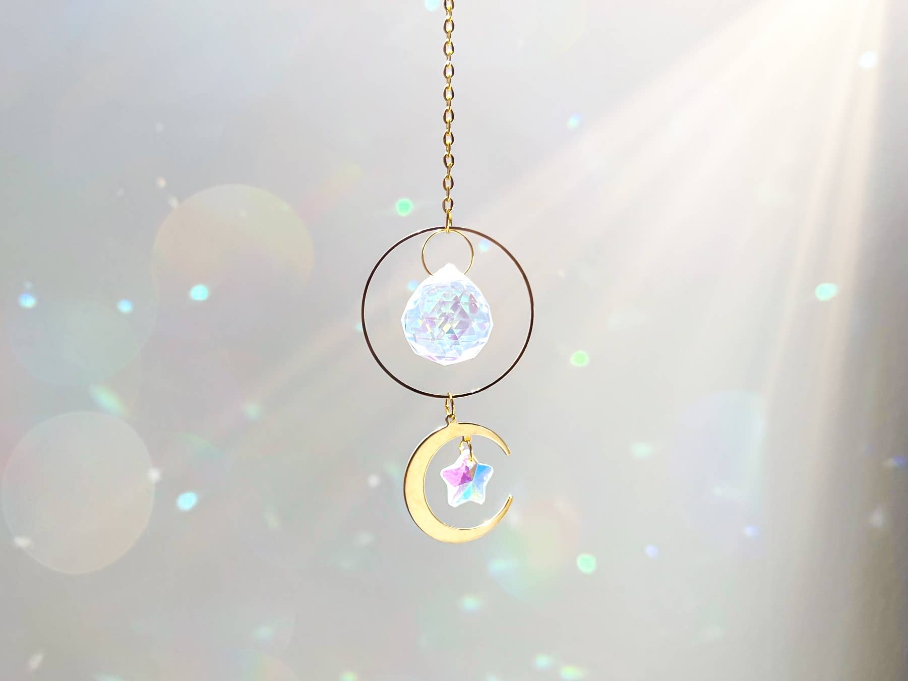 Moon Crystal Suncatcher Rainbow Prism