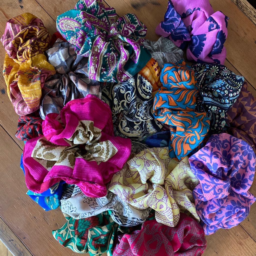 Repurposed Silk Scrunchie | Made From Upcycled Silk Scraps