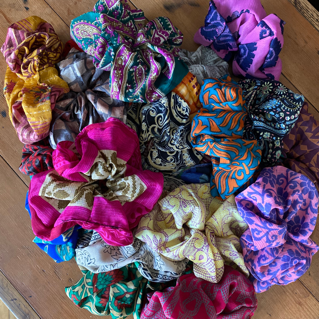Repurposed Silk Scrunchie | Made From Upcycled Silk Scraps