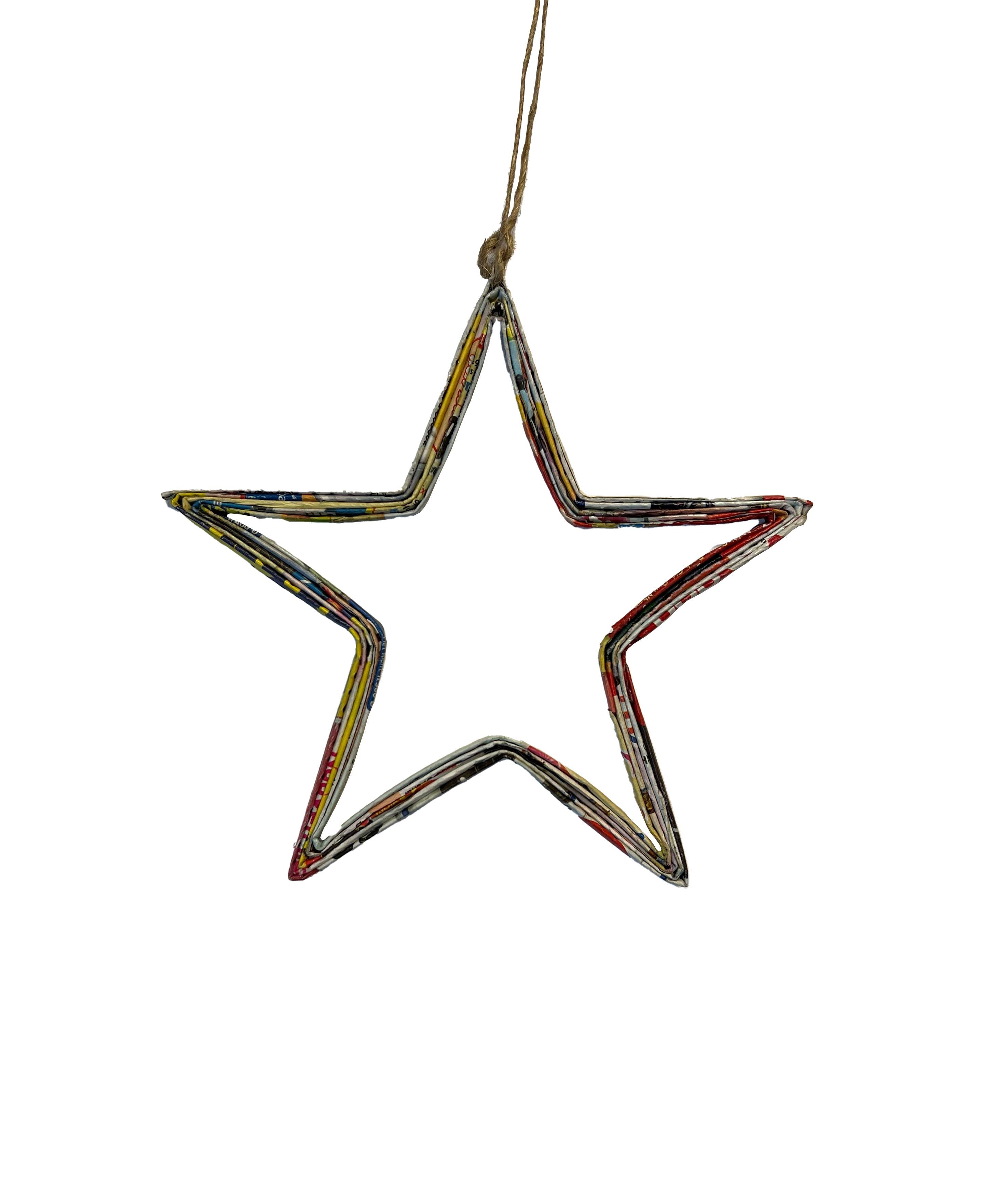Hollow Star Christmas Ornament - Recycled Paper