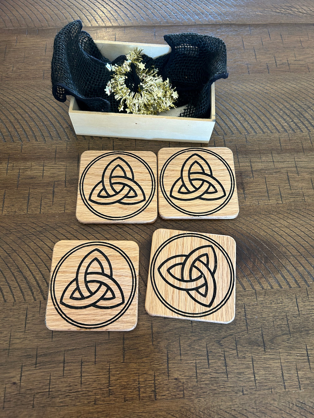 Recycled White Oak Coaster Set