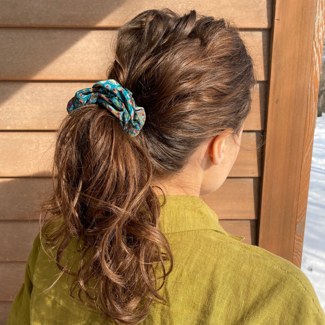 Repurposed Silk Scrunchie | Made From Upcycled Silk Scraps