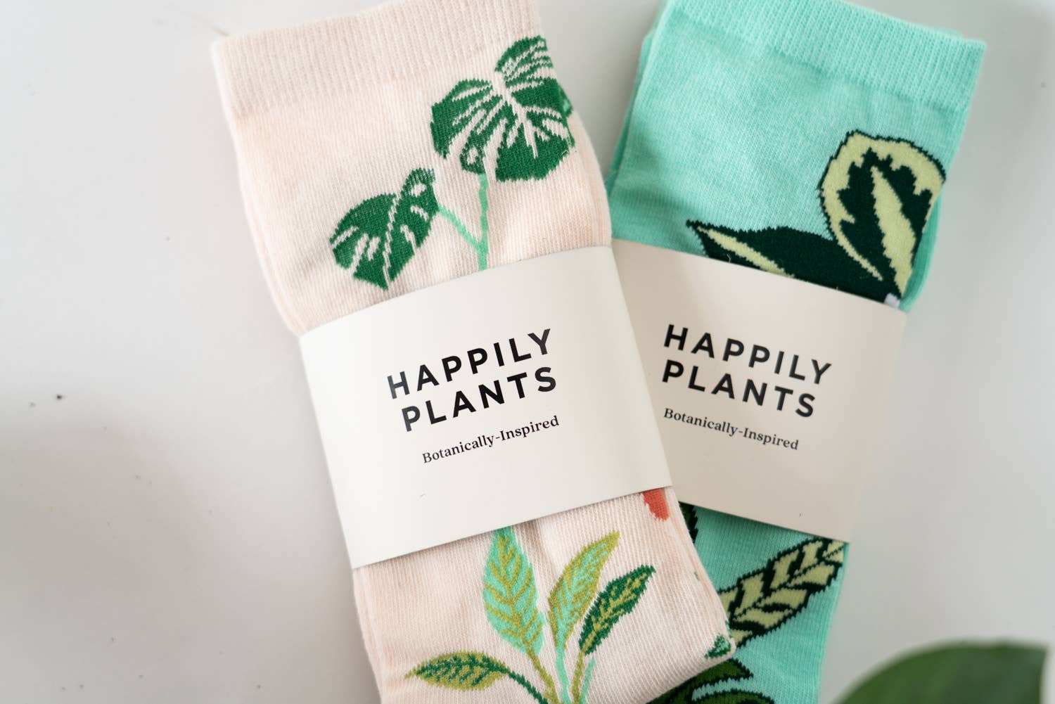 Teal Plant Mom Cotton Crew Socks, Plant Lover