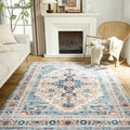 Area Rug Washable Non Slip Rubber Backing Boho Foldable Rugs