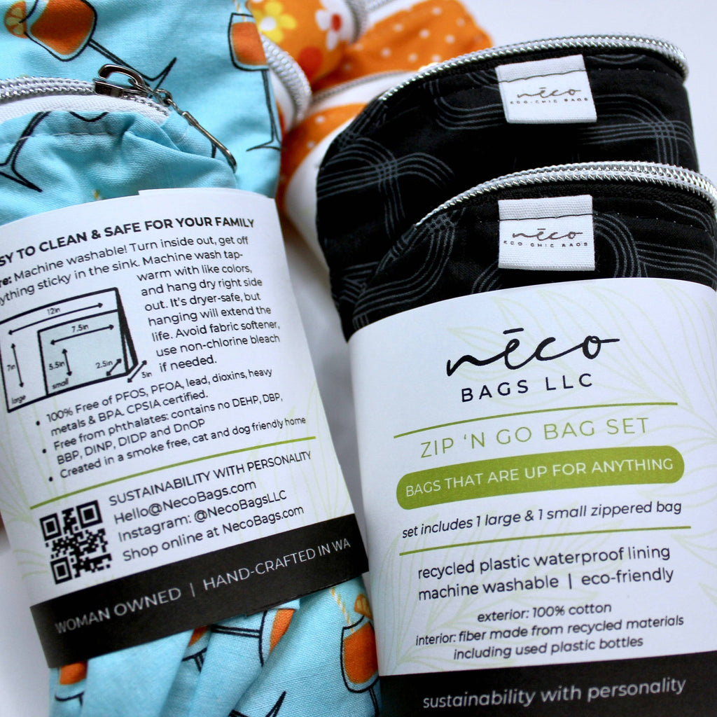 Travel Cosmetic Sustainable Zip 'n Go Bags — Fairy Garden