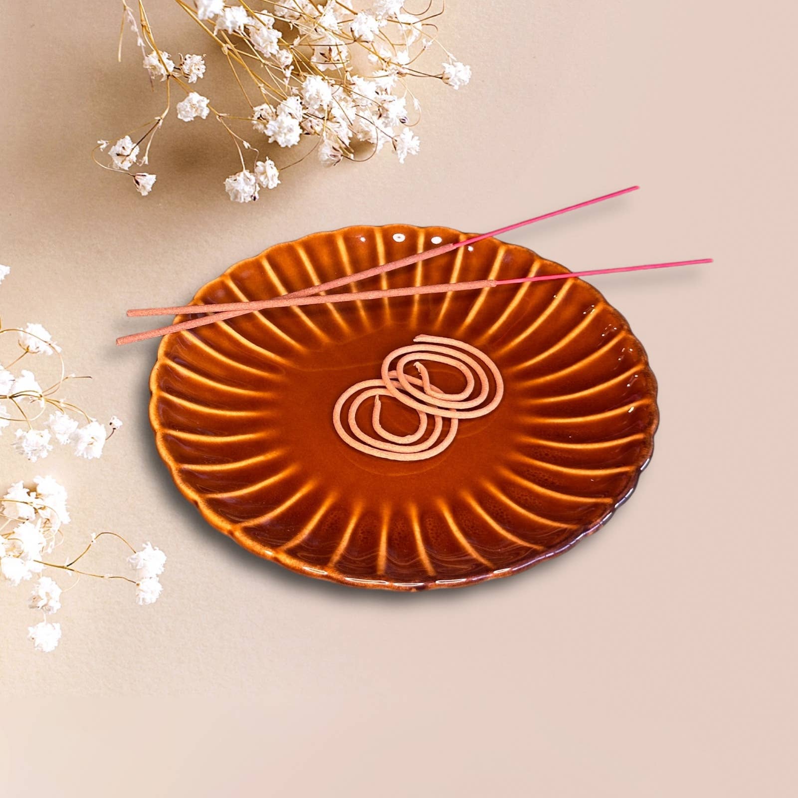 Incense Dish Cone Holder, Japanese Ceramic