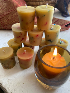 Rainbow Beeswax Votives!